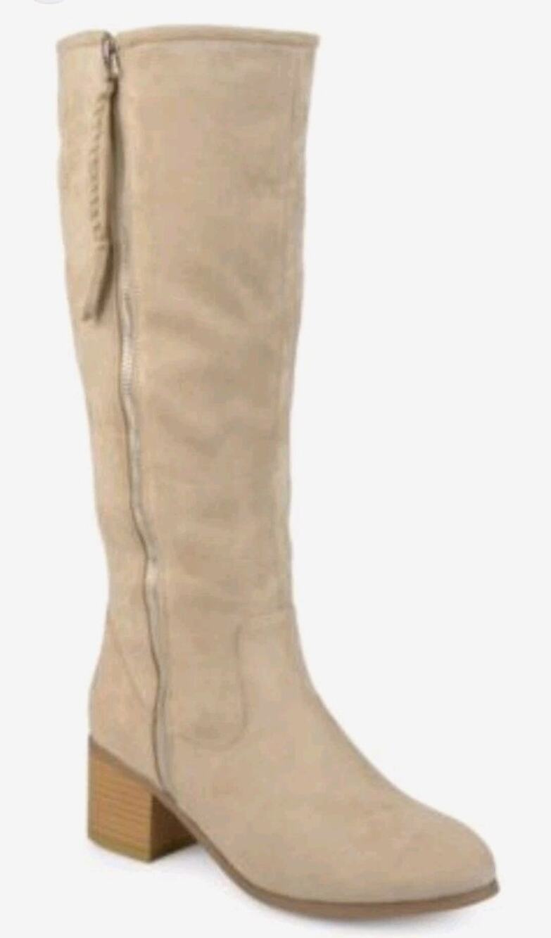 Journee Collection~Woman Sz 9.5M~ San Stone Sanora Block Heel Zipp-Up Boots MWOB